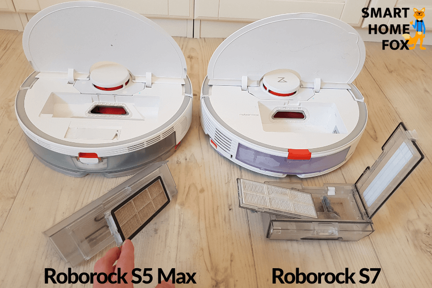 HEPA filters of Roborock S7 and S5 Max are side by side